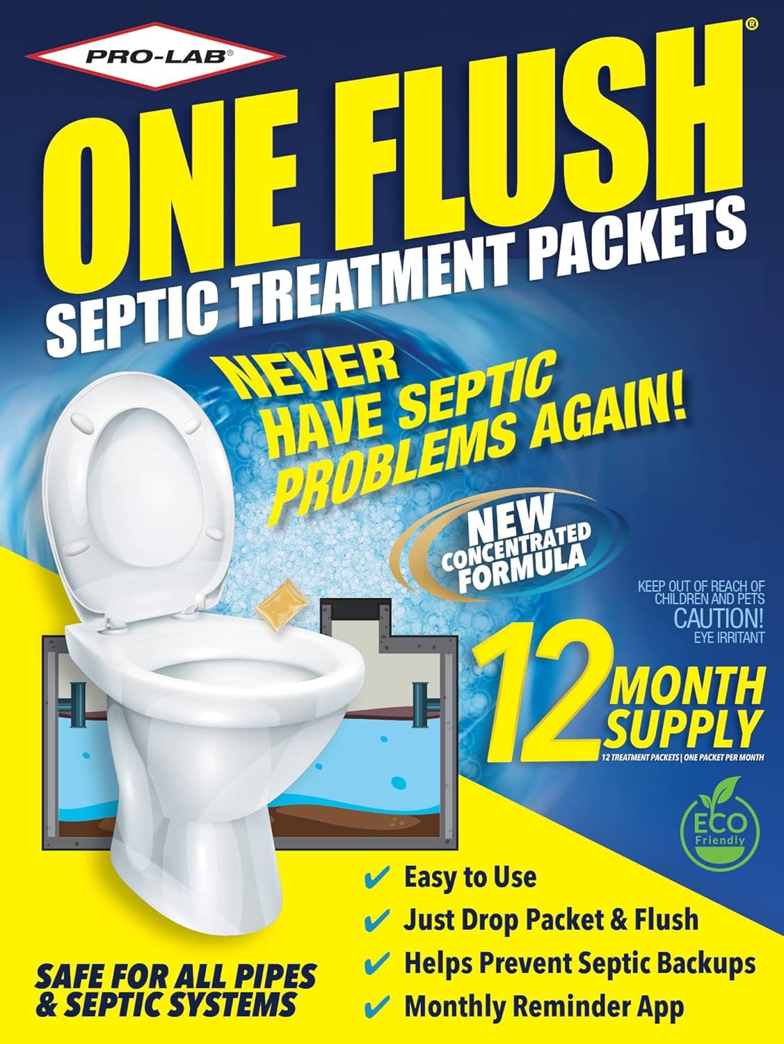 Pro' Lab One Flush Septic Tank Treatment Packets