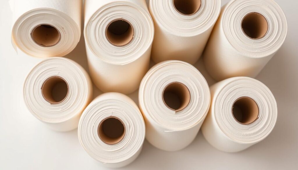 A close-up, high-resolution photograph of the best biodegradable toilet paper rolls for septic tanks. The rolls are placed on a clean, white background, with soft, natural lighting highlighting their texture and color. The paper has a slightly off-white hue, with a subtle sheen, indicating its eco-friendly, sustainable nature. The rolls are arranged in a visually appealing, symmetrical manner, showcasing their premium quality and suitability for septic tank systems. The image conveys a sense of purity, cleanliness, and environmental consciousness, perfectly capturing the essence of the "Septic-Safe Toilet Paper" article section. A close-up, high-resolution photograph of the best biodegradable toilet paper rolls for septic tanks. The rolls are placed on a clean, white background, with soft, natural lighting highlighting their texture and color. The paper has a slightly off-white hue, with a subtle sheen, indicating its eco-friendly, sustainable nature. The rolls are arranged in a visually appealing, symmetrical manner, showcasing their premium quality and suitability for septic tank systems. The image conveys a sense of purity, cleanliness, and environmental consciousness, perfectly capturing the essence of the "Septic-Safe Toilet Paper" article section.