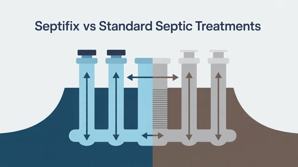 Comparison of SEPTIFIX vs standard septic treatments Comparison of SEPTIFIX vs standard septic treatments