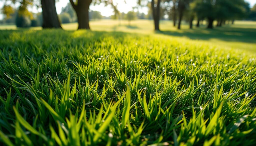 Lush, verdant grass covers the drain field, its blades gently swaying in the soft breeze. The ground is slightly mounded, indicating the presence of the underlying septic system. Dappled sunlight filters through the nearby trees, casting a warm, natural glow over the scene. The grass appears unusually thick and vibrant, a subtle yet telling sign that the septic system may be experiencing issues. The camera angle is low, capturing the texture and vibrancy of the lawn in the foreground, while the background fades into a blurred, pastoral landscape. Lush, verdant grass covers the drain field, its blades gently swaying in the soft breeze. The ground is slightly mounded, indicating the presence of the underlying septic system. Dappled sunlight filters through the nearby trees, casting a warm, natural glow over the scene. The grass appears unusually thick and vibrant, a subtle yet telling sign that the septic system may be experiencing issues. The camera angle is low, capturing the texture and vibrancy of the lawn in the foreground, while the background fades into a blurred, pastoral landscape.